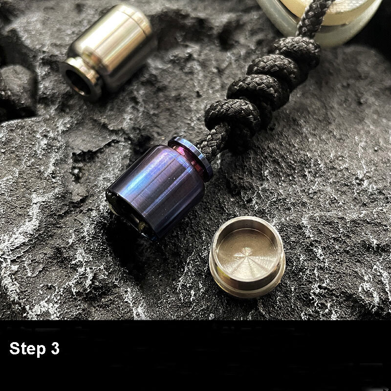 EDC Titanium Alloy Parachute Cord Knife Bead Necklace Keychain Pendant Lanyard