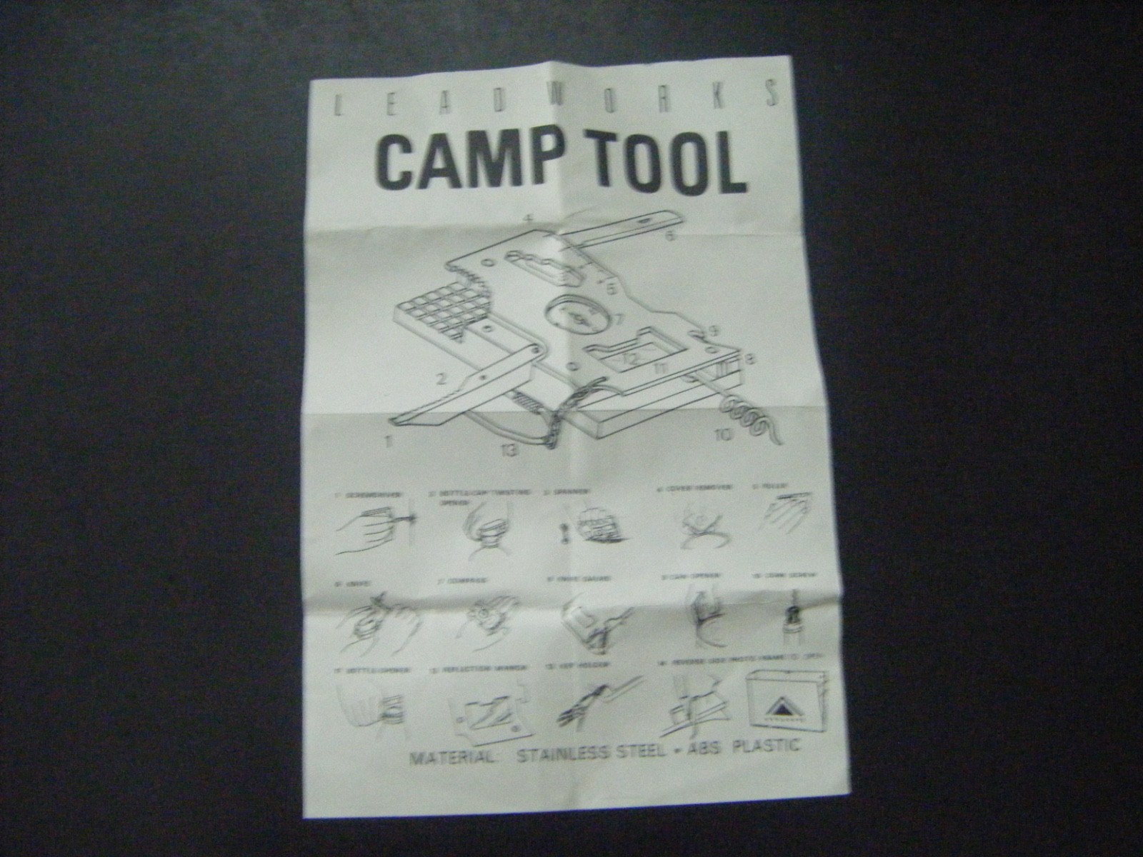 Leadworks Camp Tool Multi Tools Survival & Pouch Camping Vintage