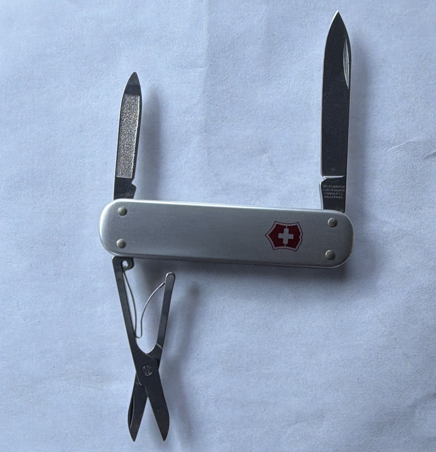Victorinox Swiss Army Knife Silver Alox Money clip Etched COJM