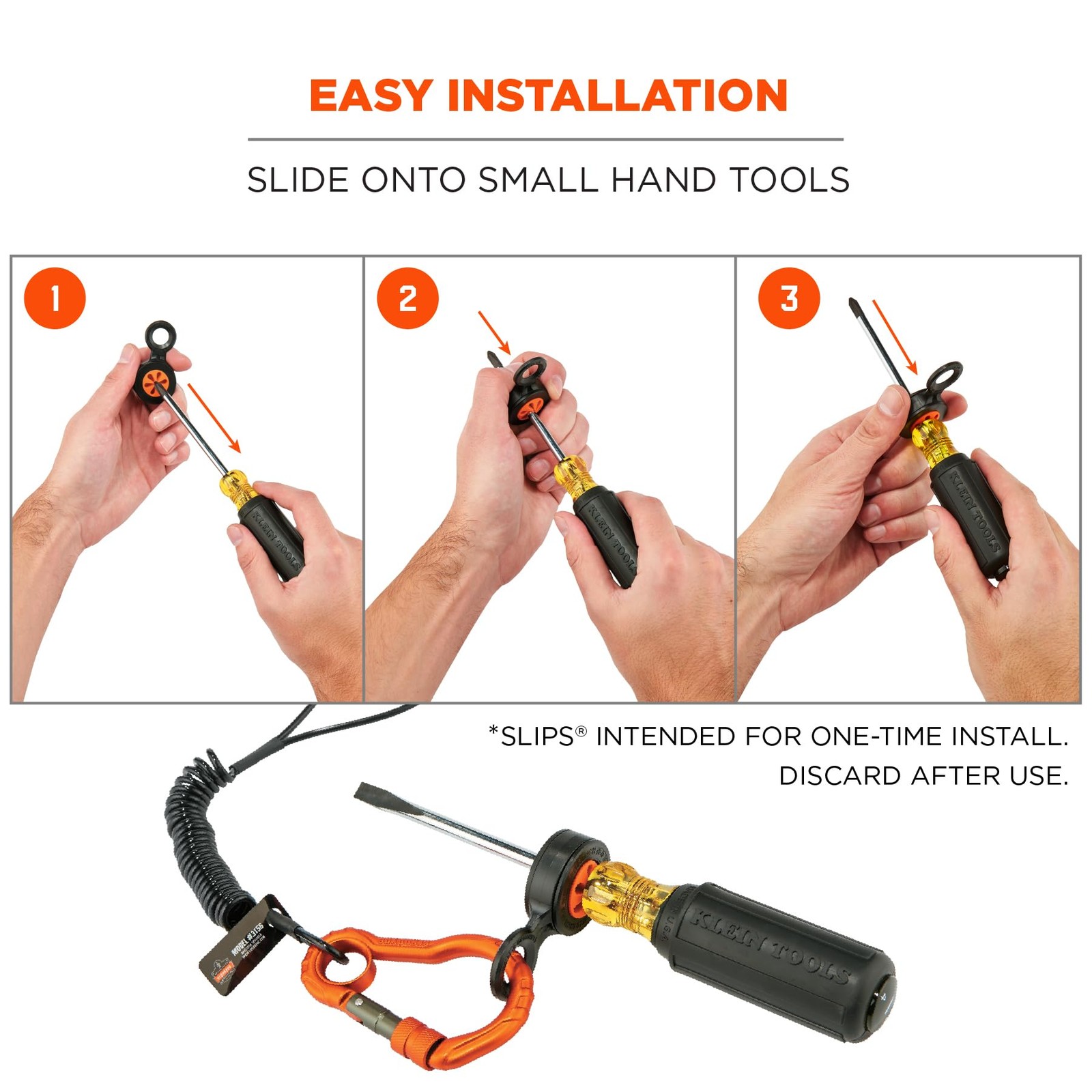 4 PCS Squids 3740 Hand Tool Attachment Slips Black & Orange Variety Pack