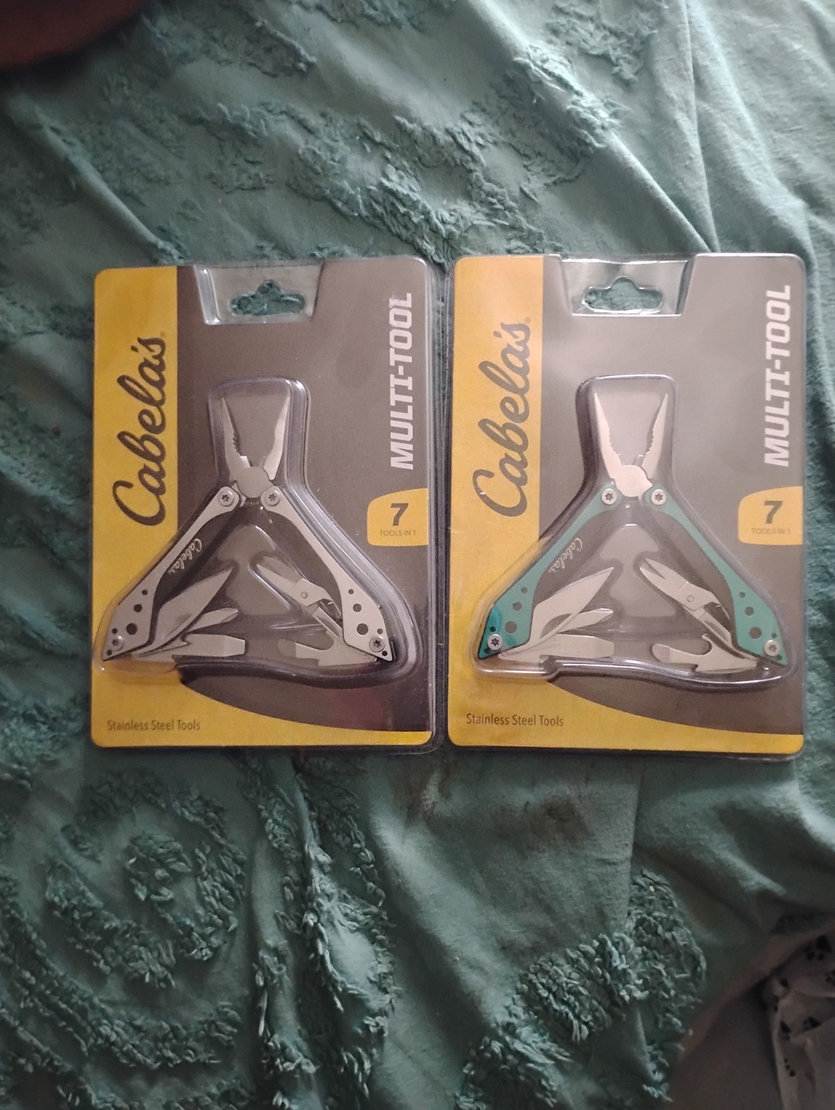 2X Cabelas’s 7-1 Tool Gray Multi-Tool NEW (ONE GREEN & ONE BLACK)