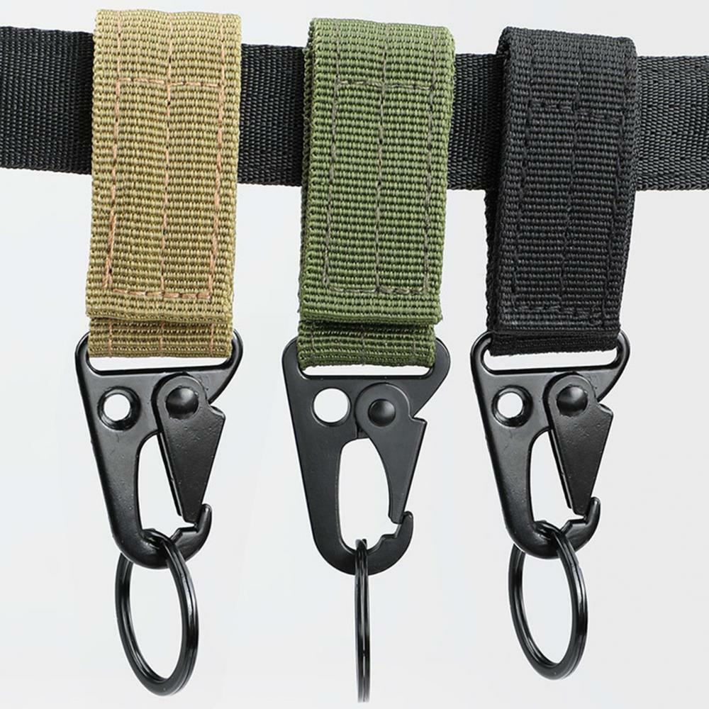 2pcs Carabiner Nylon Key Hook Molle Webbing Buckle Belt Accessories Camping Tool