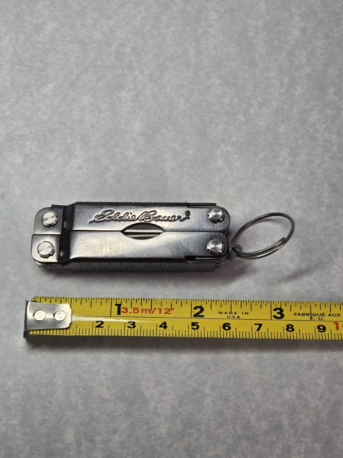 Eddie Bauer Silver Mini Multi-Tool Keychain 8-in-1 4″Open 2.5″Closed
