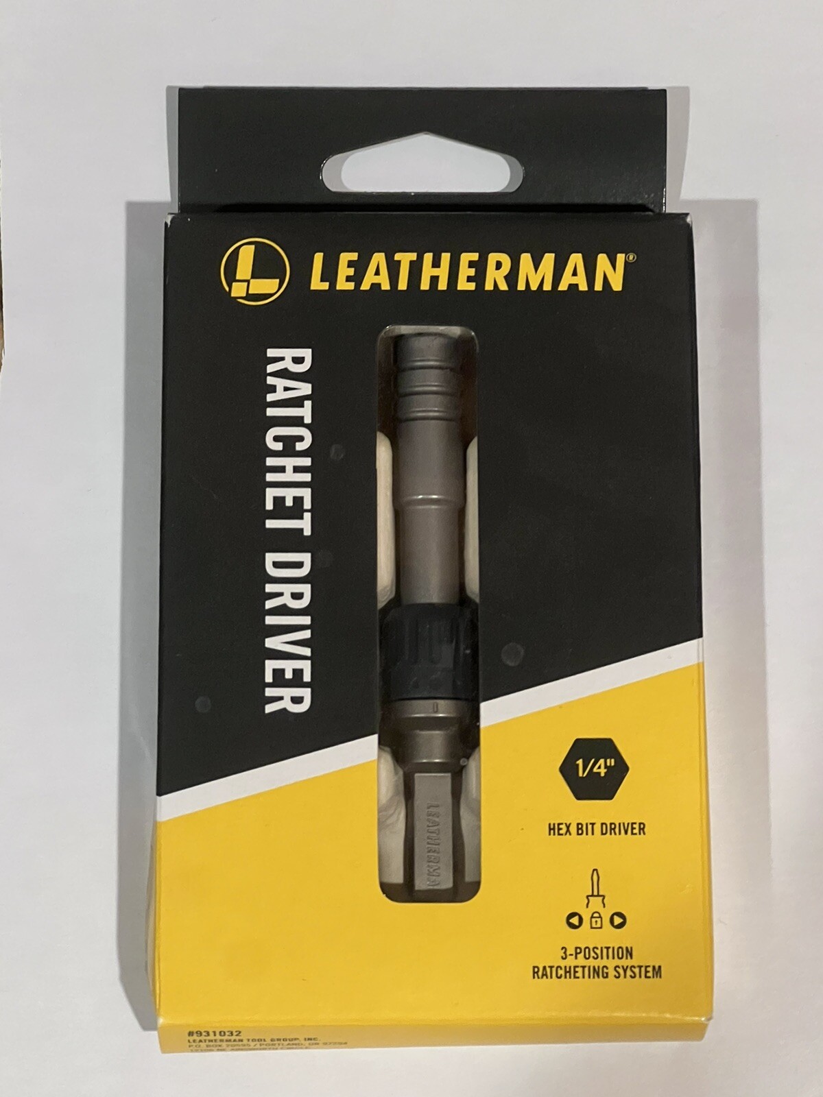 BRAND NEW Leatherman Ratchet Driver 1/4 Hex Bit Model 931032 New Model