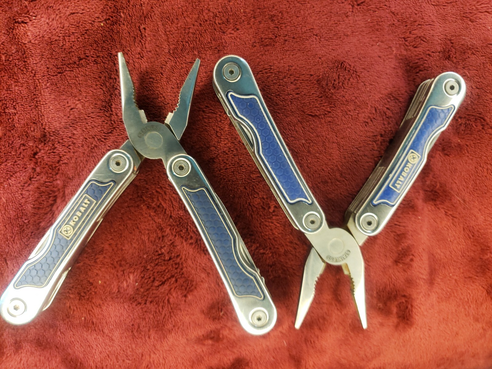 Lot of 2 Kobalt Blue Mini Multi Tool Knife