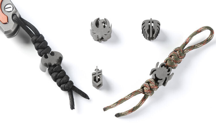 Hot Titanium Alloy EDC Key Pendant Bead Lanyard Parachute Cord DIY Necklace Head