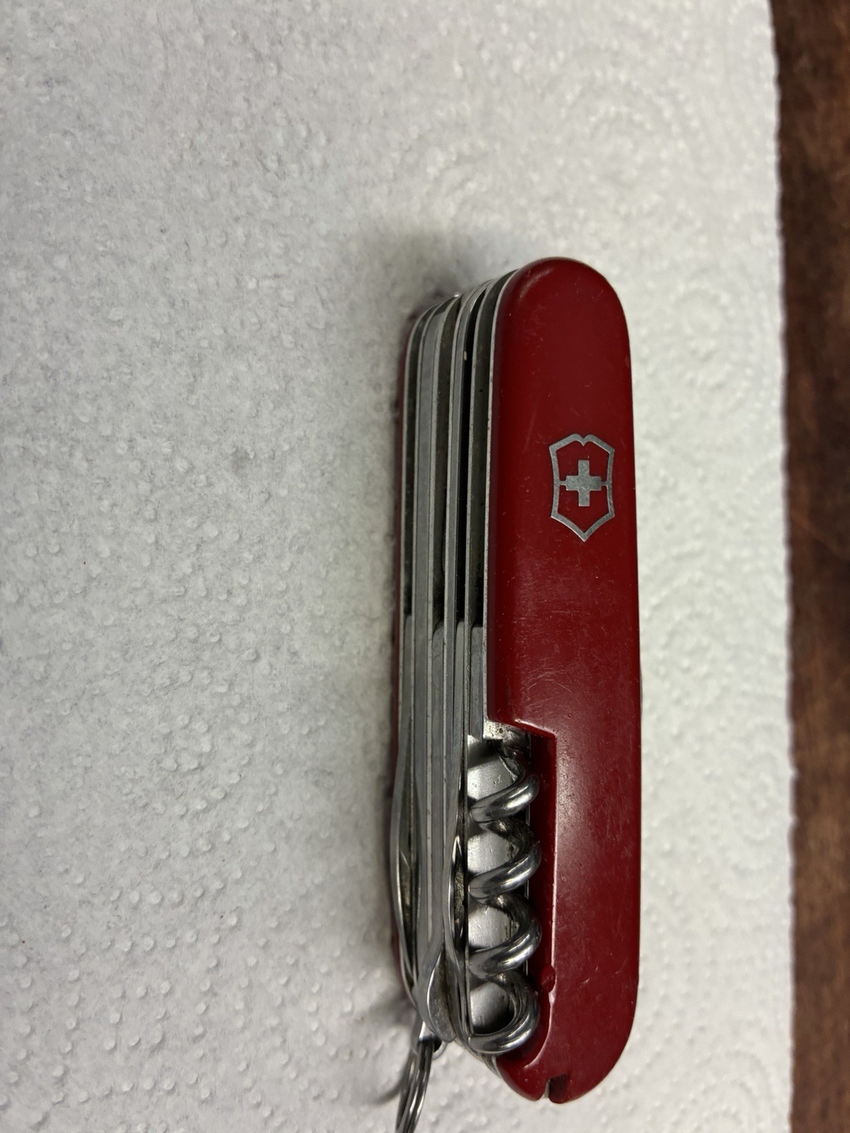 Victorinox Red Swiss Army Multi-Tool Knife Corkscrew Nail File Lanyard Ring