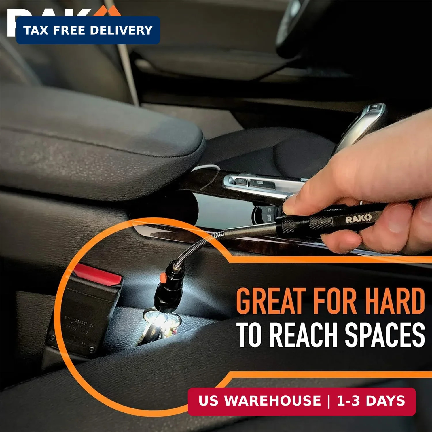 RAK Magnetic Pickup Tool Gifts for Men – Telescoping Magnet with LED Flashlight