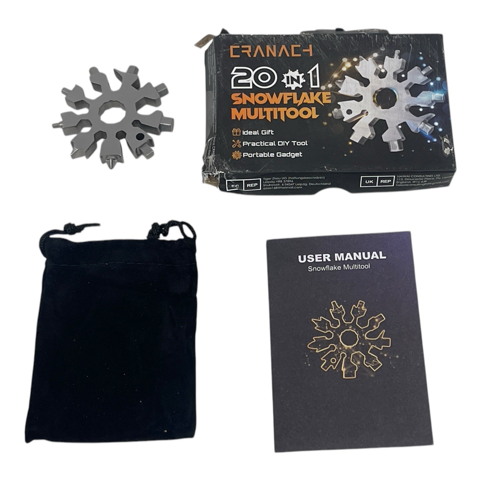 Cranach Snowflake Multitool Tools Gifts for Men Women 20-in-1 Tool