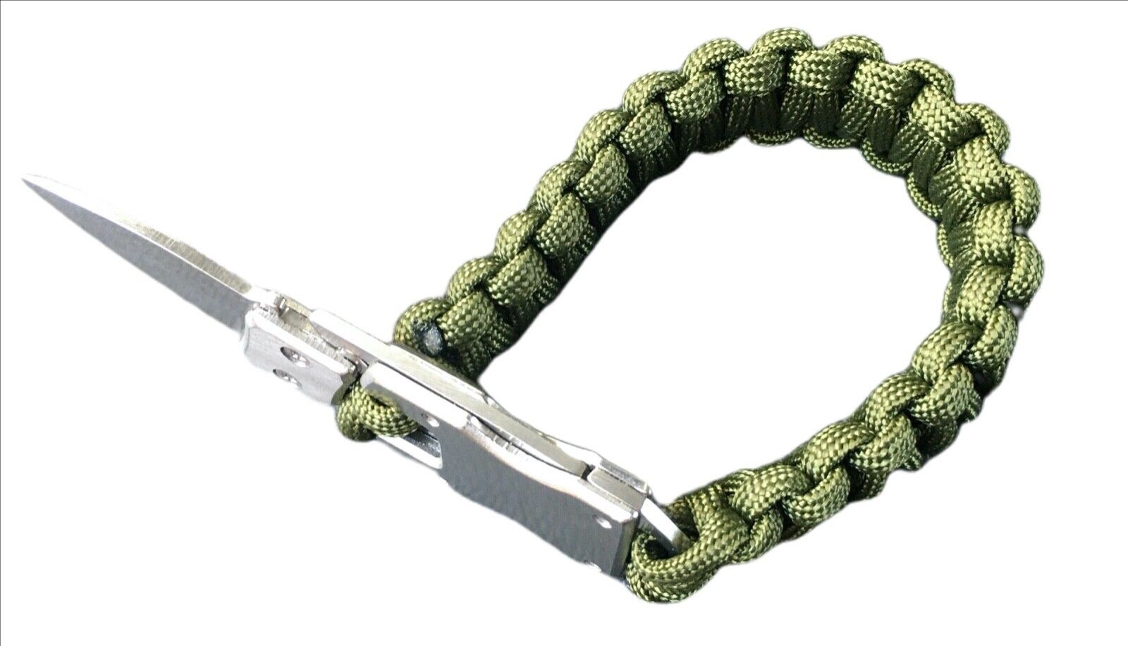 Paracord Emergency Tactical EDC Survival Knife Bracelet, Oliver Green BR11 New