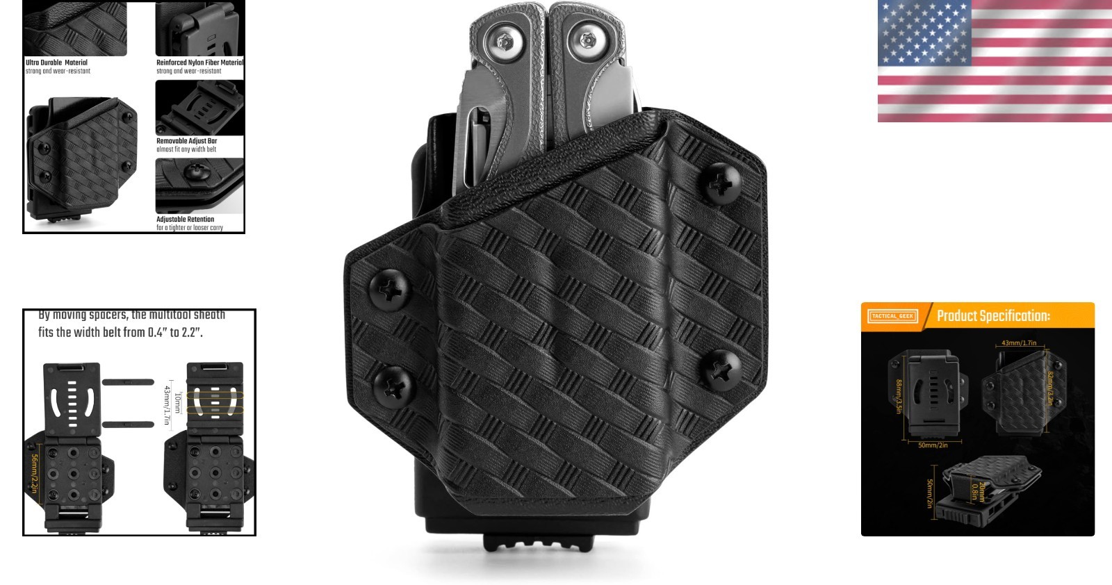 Lightweight TACTICAL GEEK TX1 Multitool Sheath – Perfect for Everyday Carry
