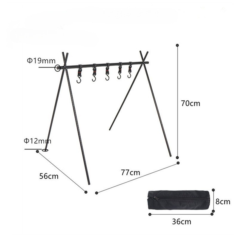 Heavy-Duty Outdoor Camping Triangular Hanging Rack – Easy Setup & Compact