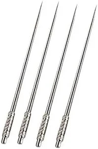 4 Pieces Titanium Toothpicks Set With Stainless Toothpick Holder for Keychain-Po