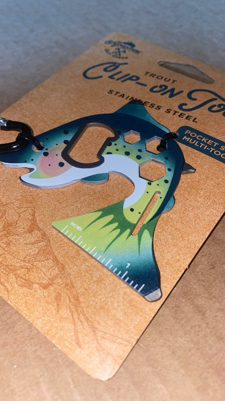 Samsonico Fish Clip-On Tool with Carabiner (Bottle Opener, Screw Driver + More)