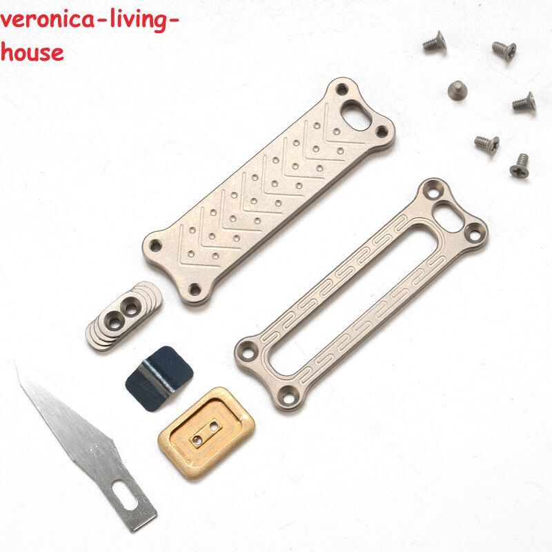 Mini Solid Brass Utility Cutter Knife Key Chain Outdoor Survival EDC Tool