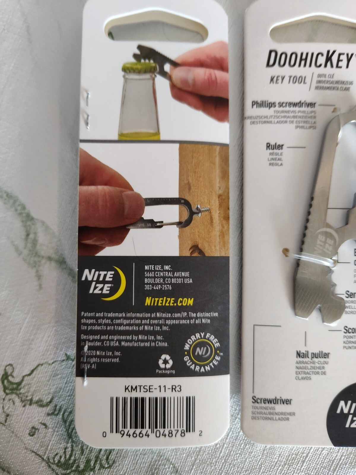 2 Nite Ize KMTSE-11-R3 DoohicKey Keychain Multi Tool, Stainless Steel