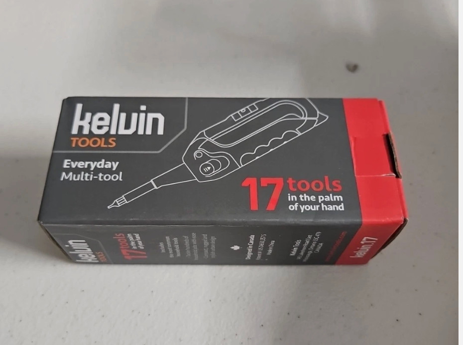 Kelvin Tools Kelvin 17 – The Everyday Multi-Tool with Flashlight, Red/Black