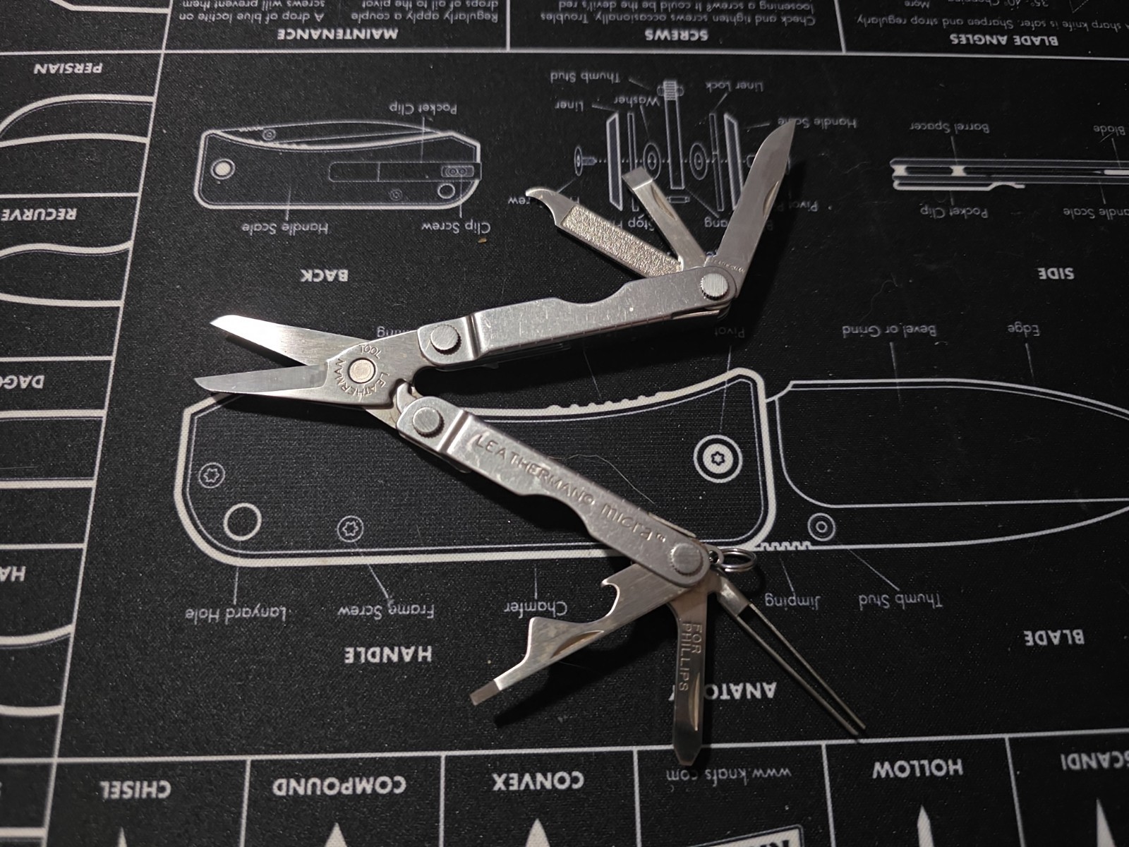 Leatherman Micra Multi Tool Made In USA Scissors Knife Tweezers File Pats Pend