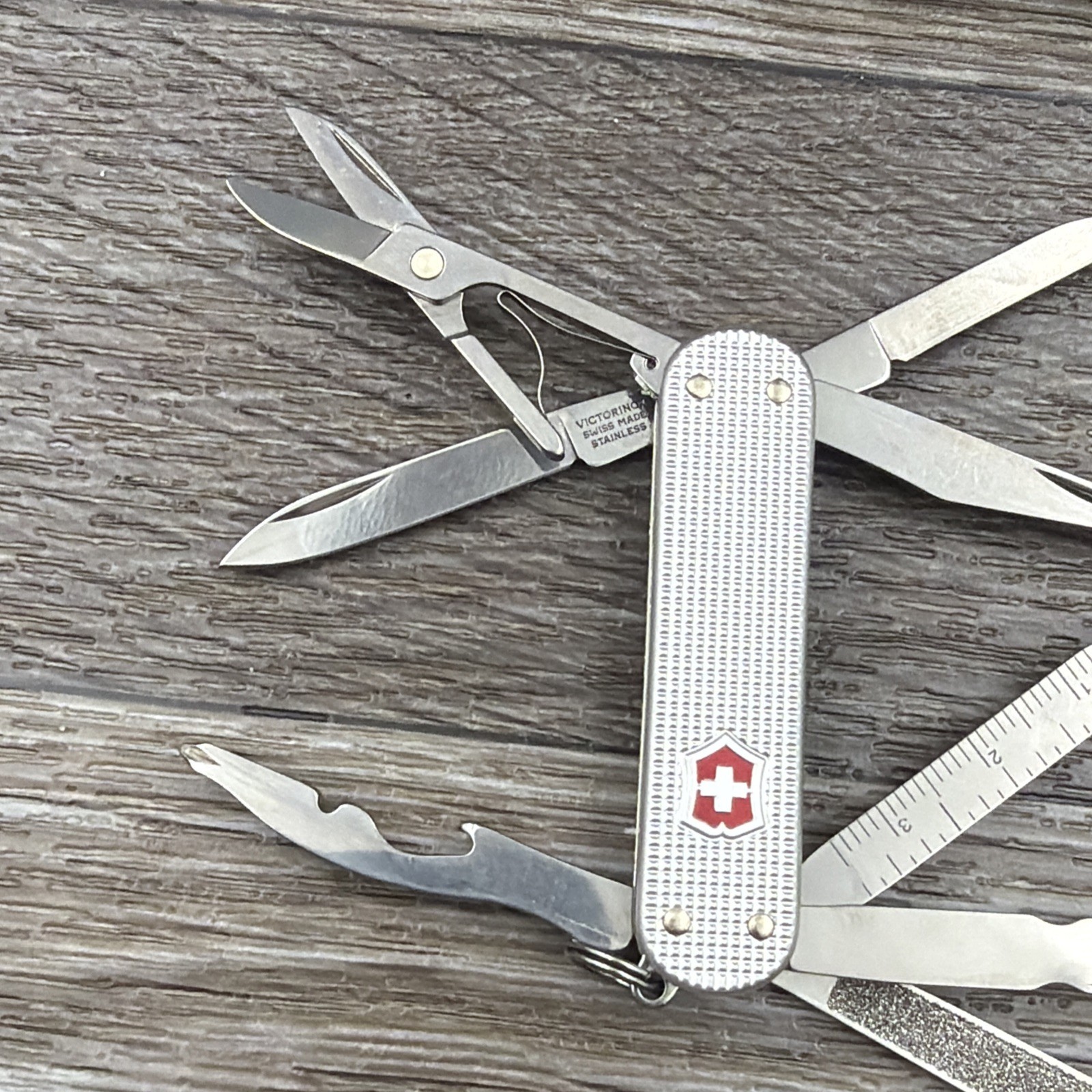 Swiss Army Knife, MiniChamp Silver Alox, Victorinox 0.6381.26US2, New In Box
