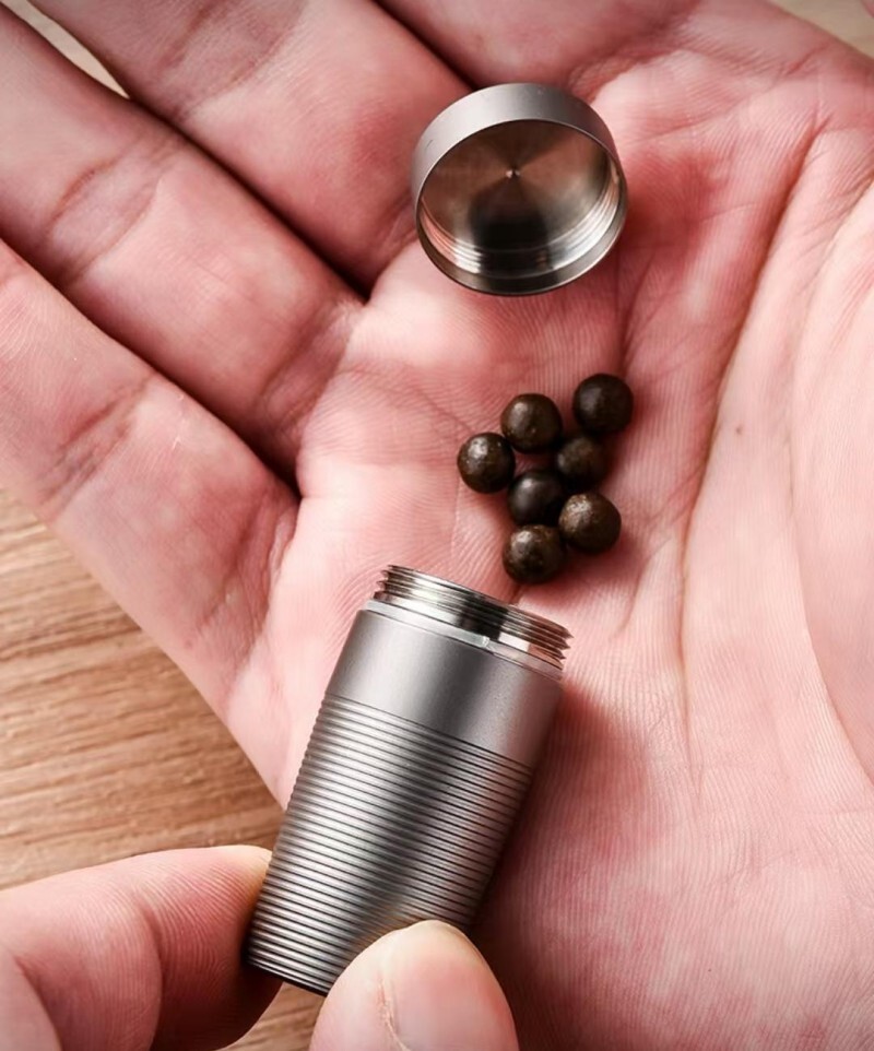 Pure Titanium Pill Holder Organizer Container Case Waterproof Portable EDC