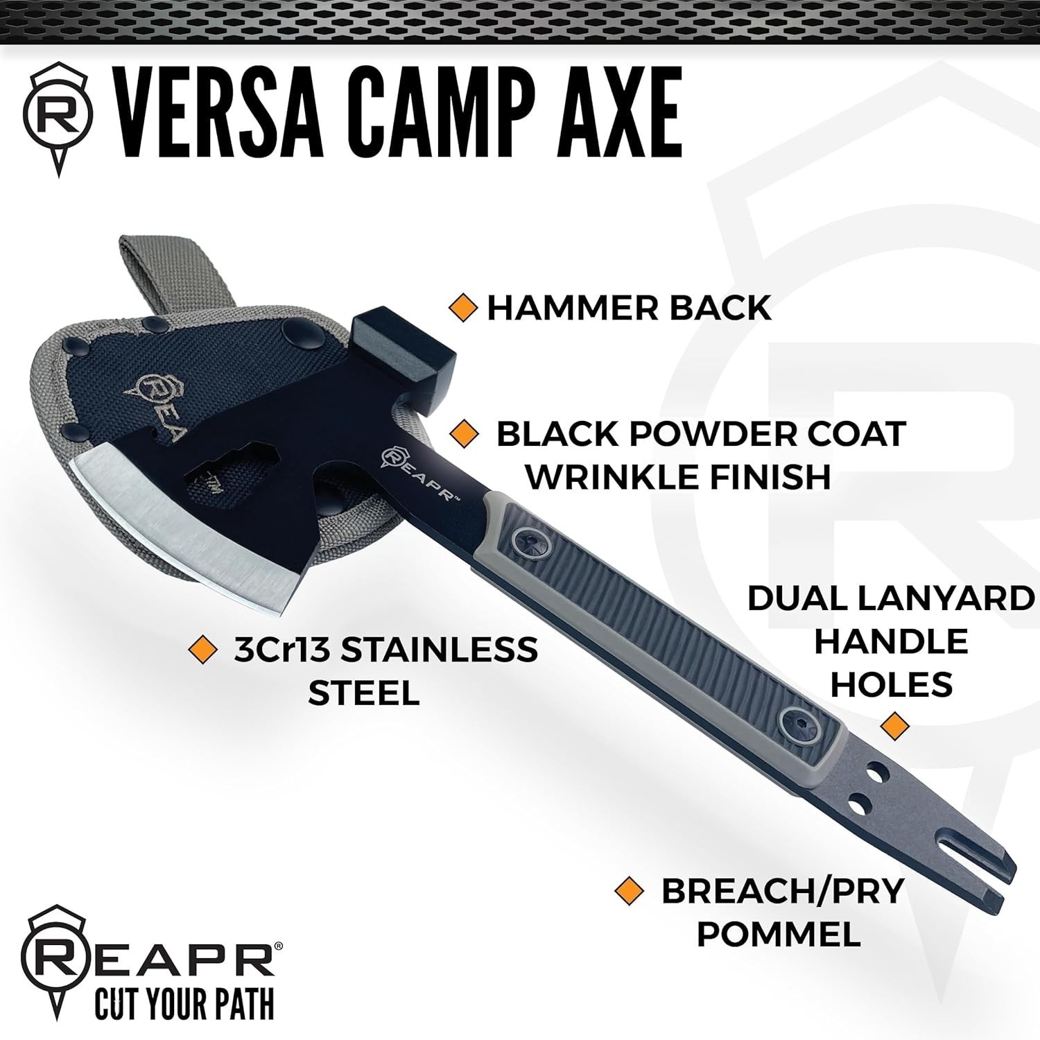 Versa Camp Axe 10.75″ Outdoor Multitool W/ Pry Bar Nail Puller Hammer Wrench Set