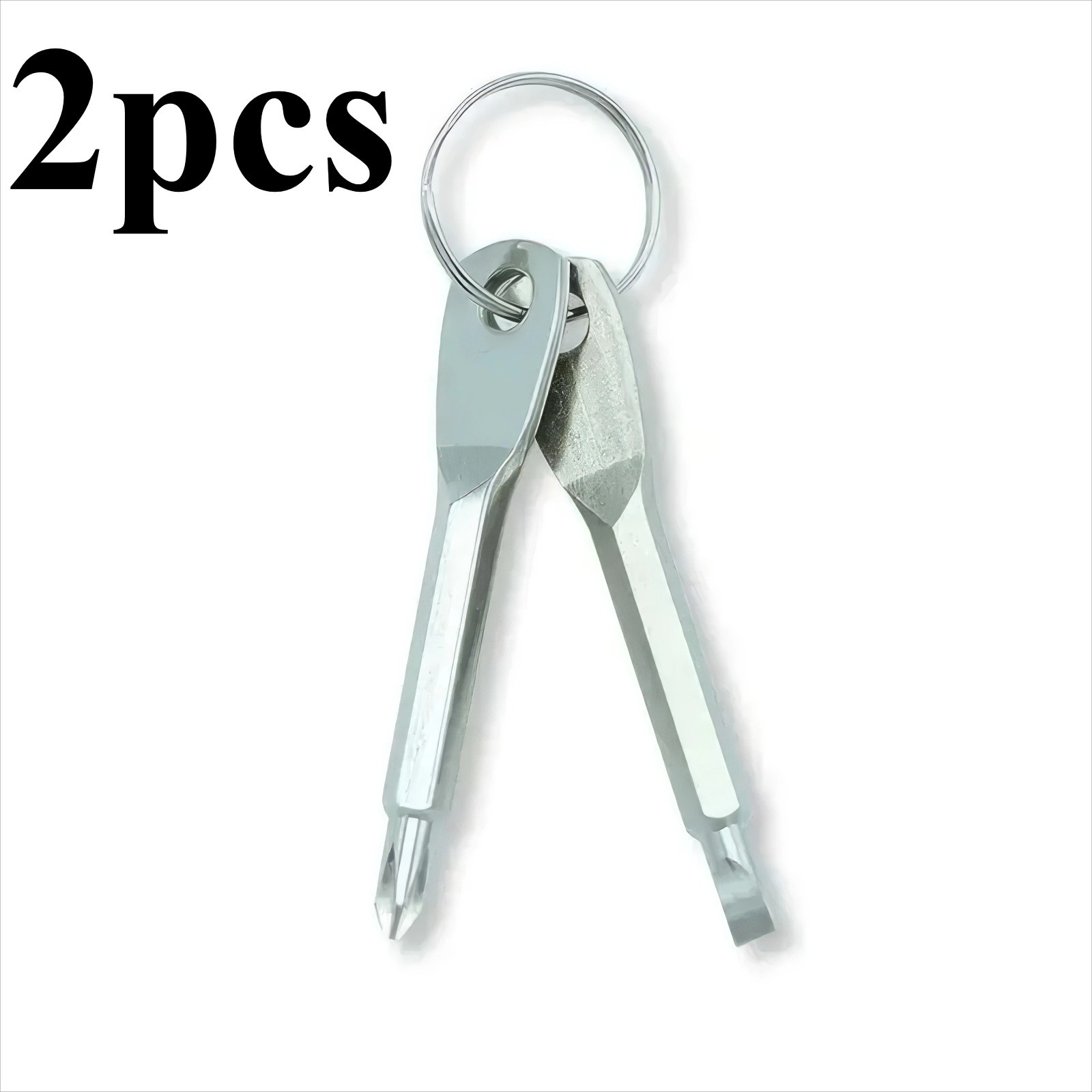 2PCS Keychain Screwdriver Multi Tool Portable Repair Kit Camping EDC