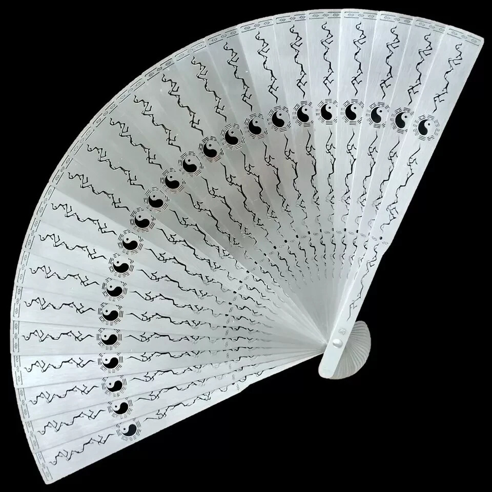 Solid Stainless Steel Tactical Folding Fan Martial Arts Kung Fu Ba Gua Daoist