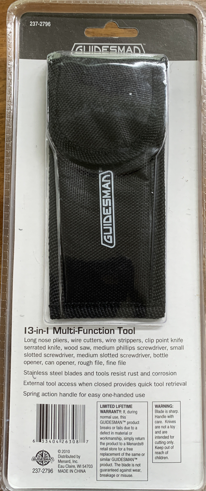 GUIDESMAN MULTI-FUNCTION TOOL 13-in-1 LIMITED LIFETIME WARRANTY