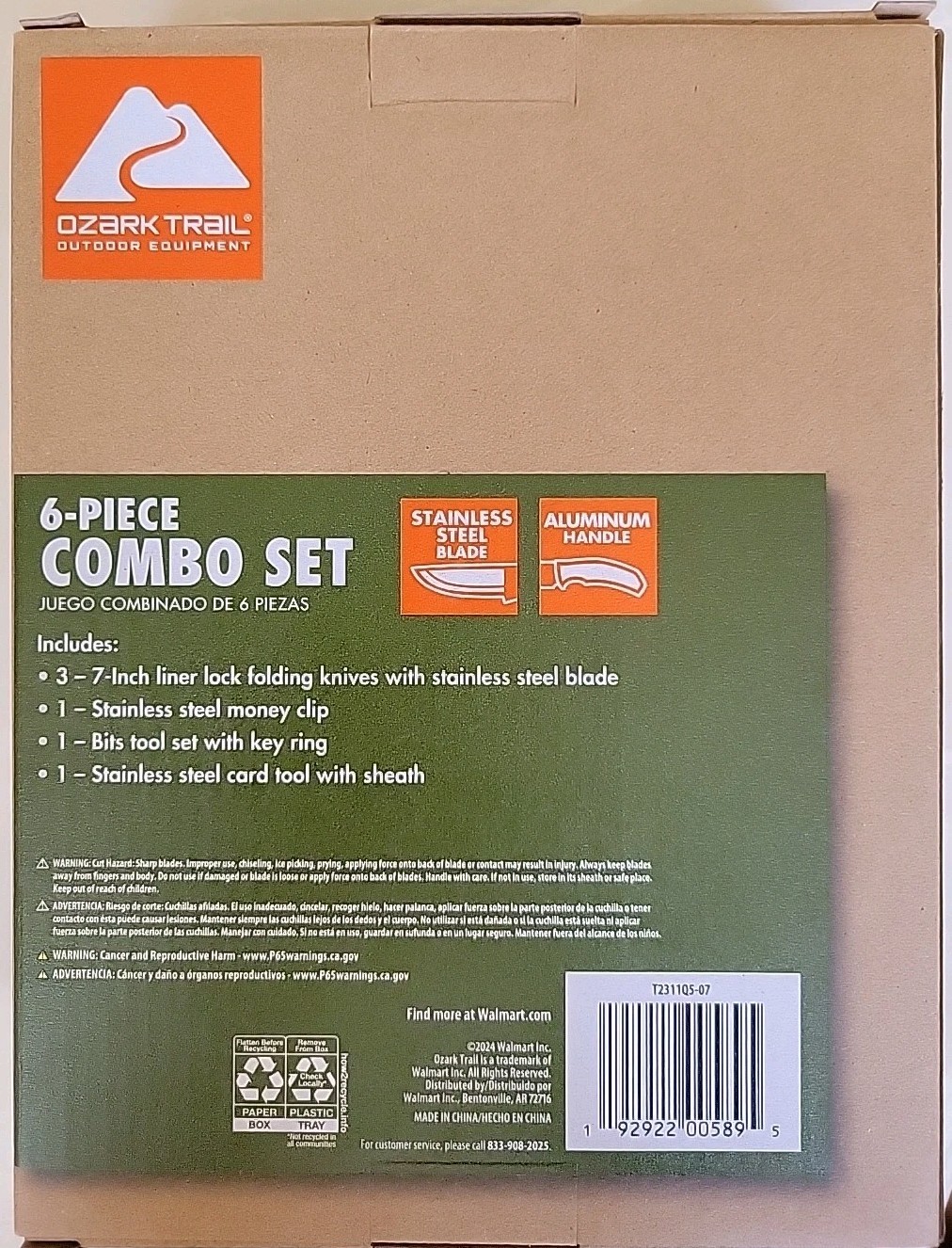 OZARK TRAIL OUTDOOR EQUIPMENT 6-PIECE COMBO SET NEW IN BOX