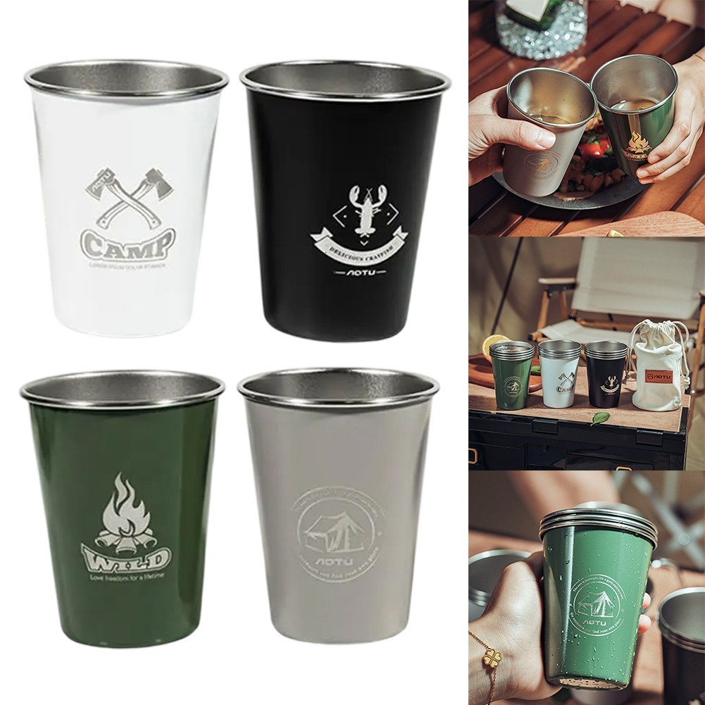 Eco Friendly Reusable 304 Stainless Steel Mugs Great for Camping Trips