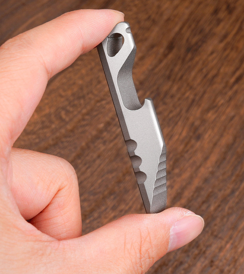 Outdoor Mini Titanium Keychain Pry Bar Crowbar Opener Portable Multi EDC Tools A