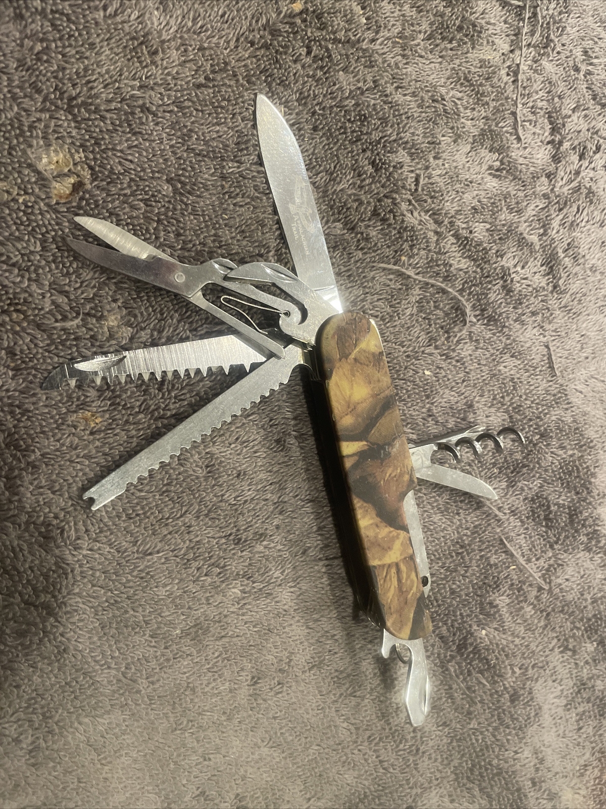 Appalachian Trail Camper Knife Multitool function Camo Design