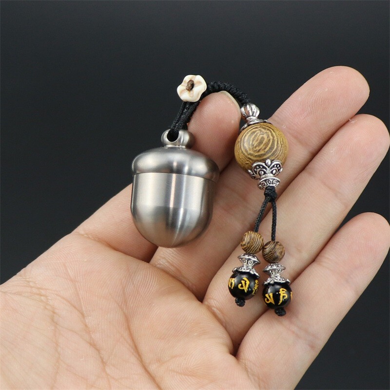 Pure Titanium Pill Holder Case Container Organizer Portable Keychain Waterproof