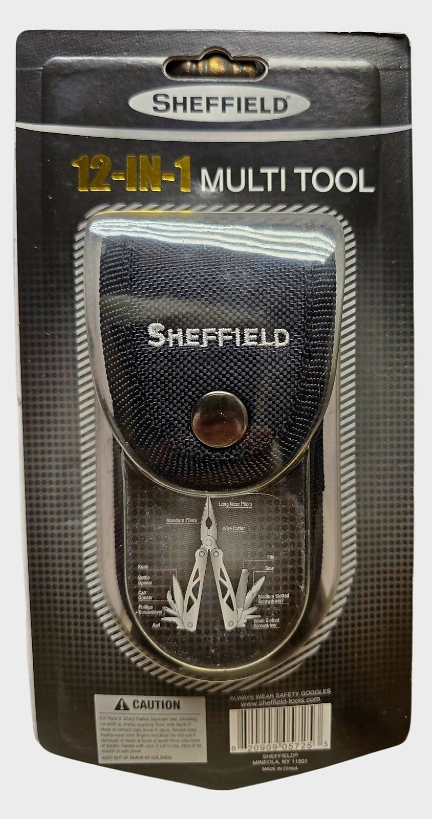 NEW Sheffield 12-in-1 Multi Tool #5725 Sealed Includes Sheath Carrying Case