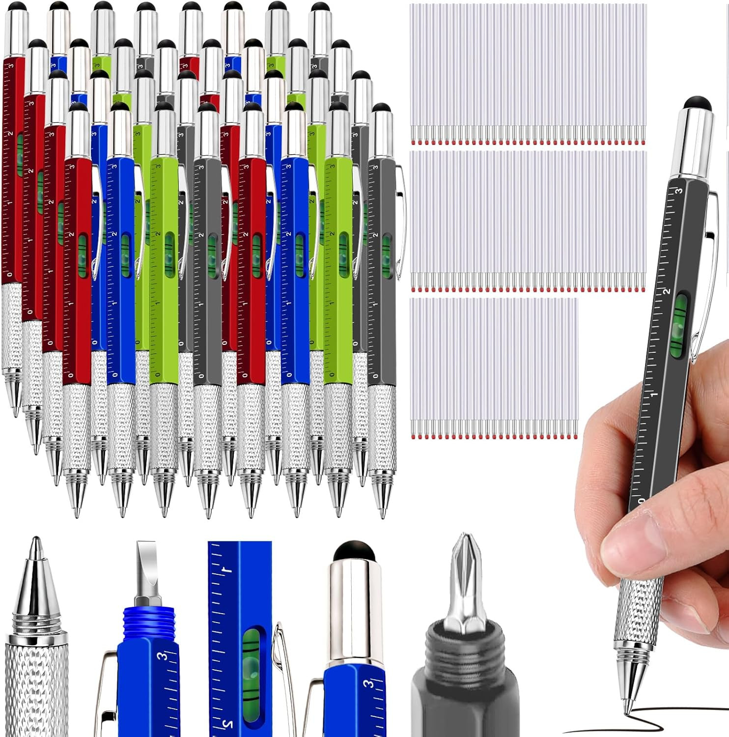 112 Pcs Multitool Pens Fathers Day Dad Gifts Bulk 6 In1 Multitool Multi Tool Pen