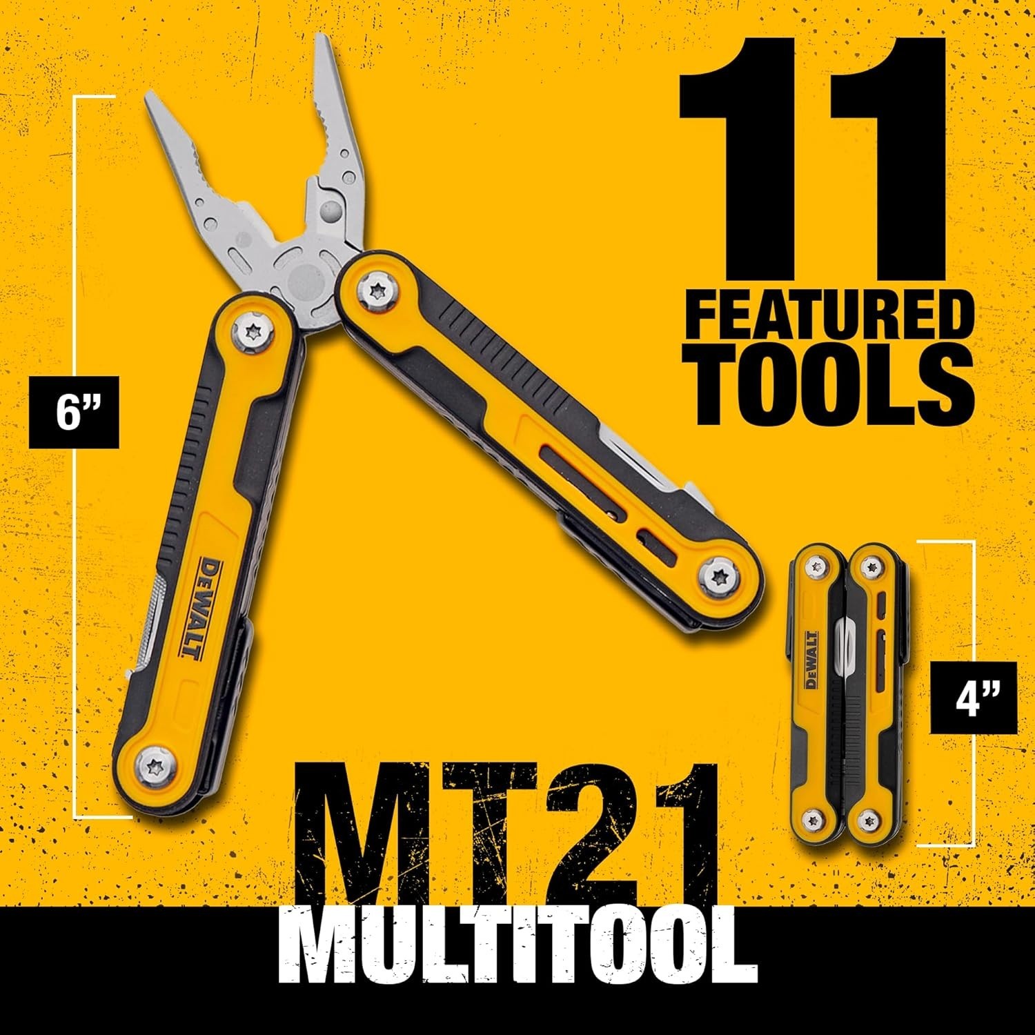 DEWALT 11-in-1 Multitool with Sheath – Folding Pocket Tool with Knife, Pliers, S