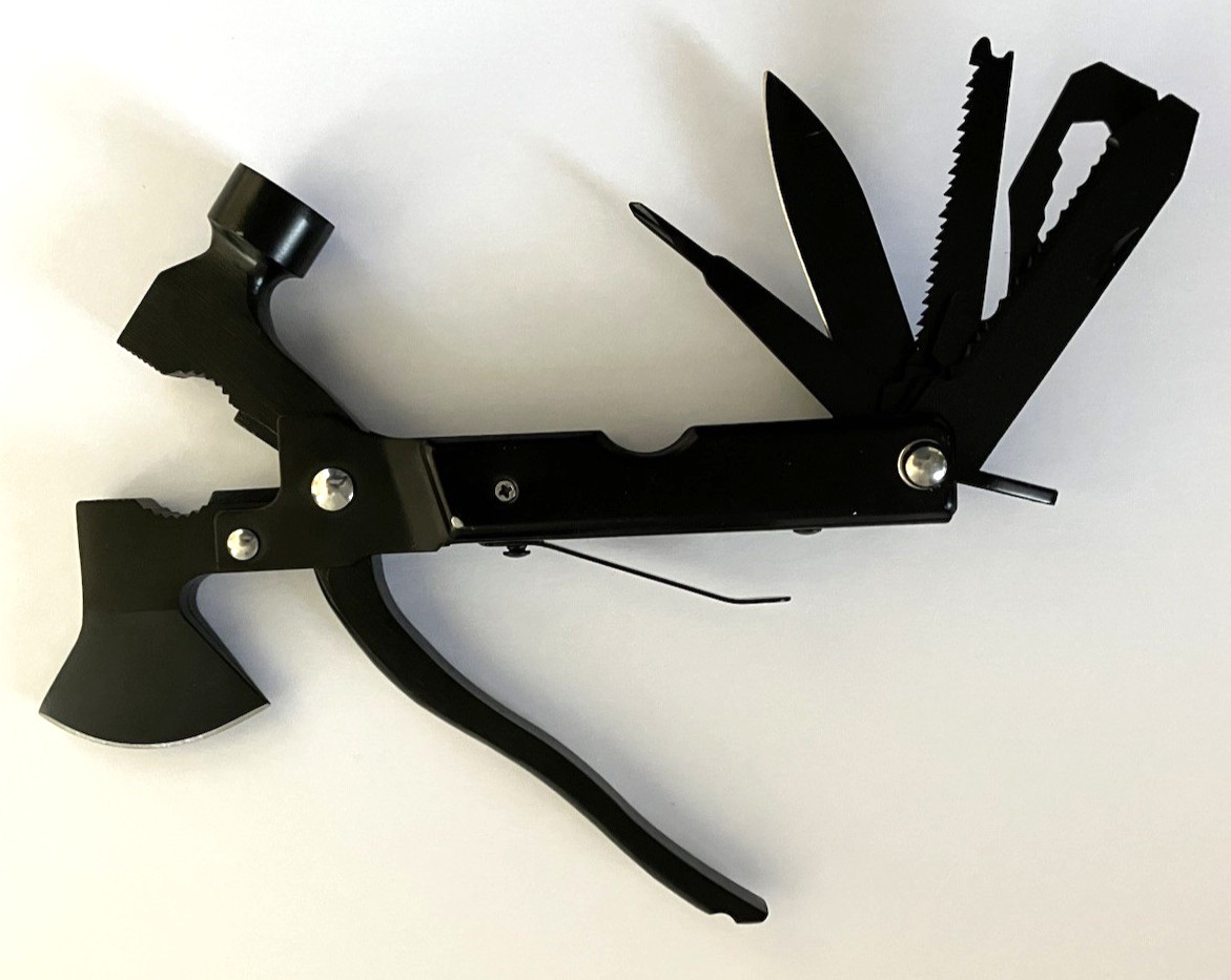 15-In-1 Multifunction Hatchet Survival Camping Multi Tool w/Hammer,Axe,Saw #490