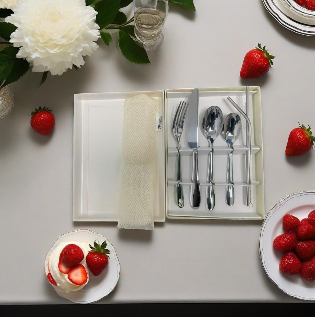 Stainless Steel Portable Cutlery Set with Bag Travel Camping Flatware 7pcs Set