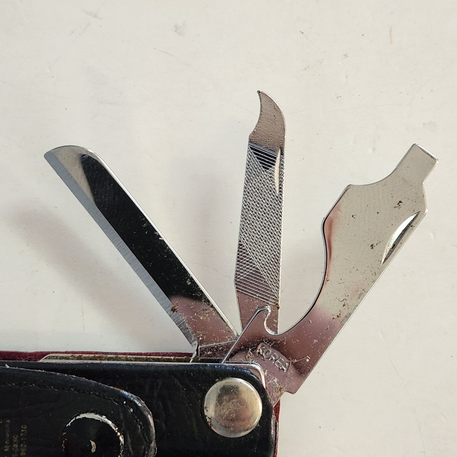 Mini Pocket Tool Pouch Clippers, Knife, Screw Driver, File, and Bottle Opener