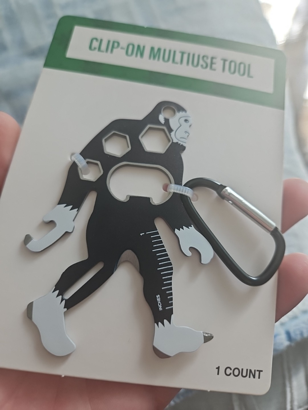 Bigfoot Clip On Multiuse Stainless Steel Keychain Bottle Opener Wrench Screw