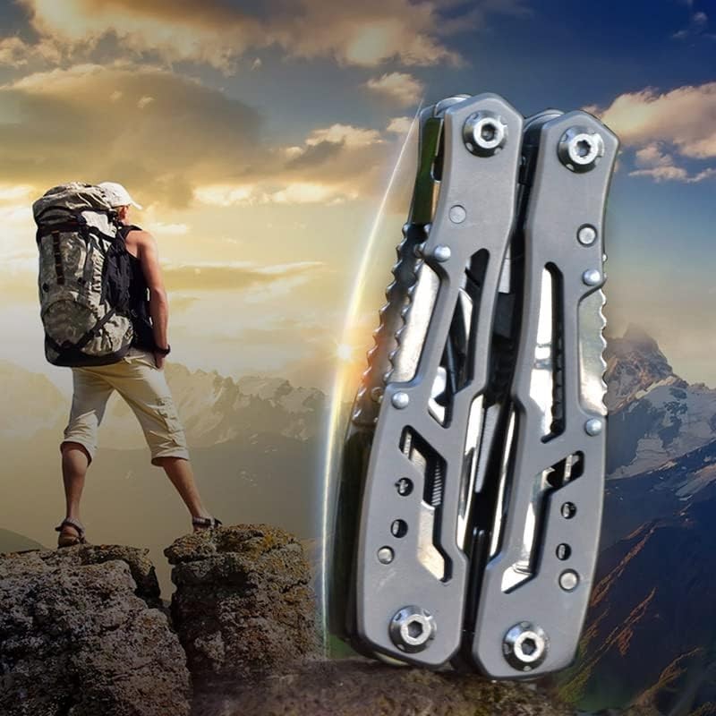 12 in 1 Multitool Stainless Steel SpringAct Pliers Pocket Clip for Hiking