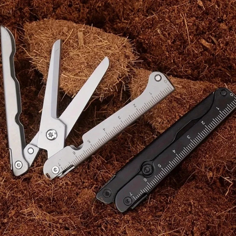 1pc Multifunctional Folding Stainless Steel Survival Scissors Portable EDC Tool