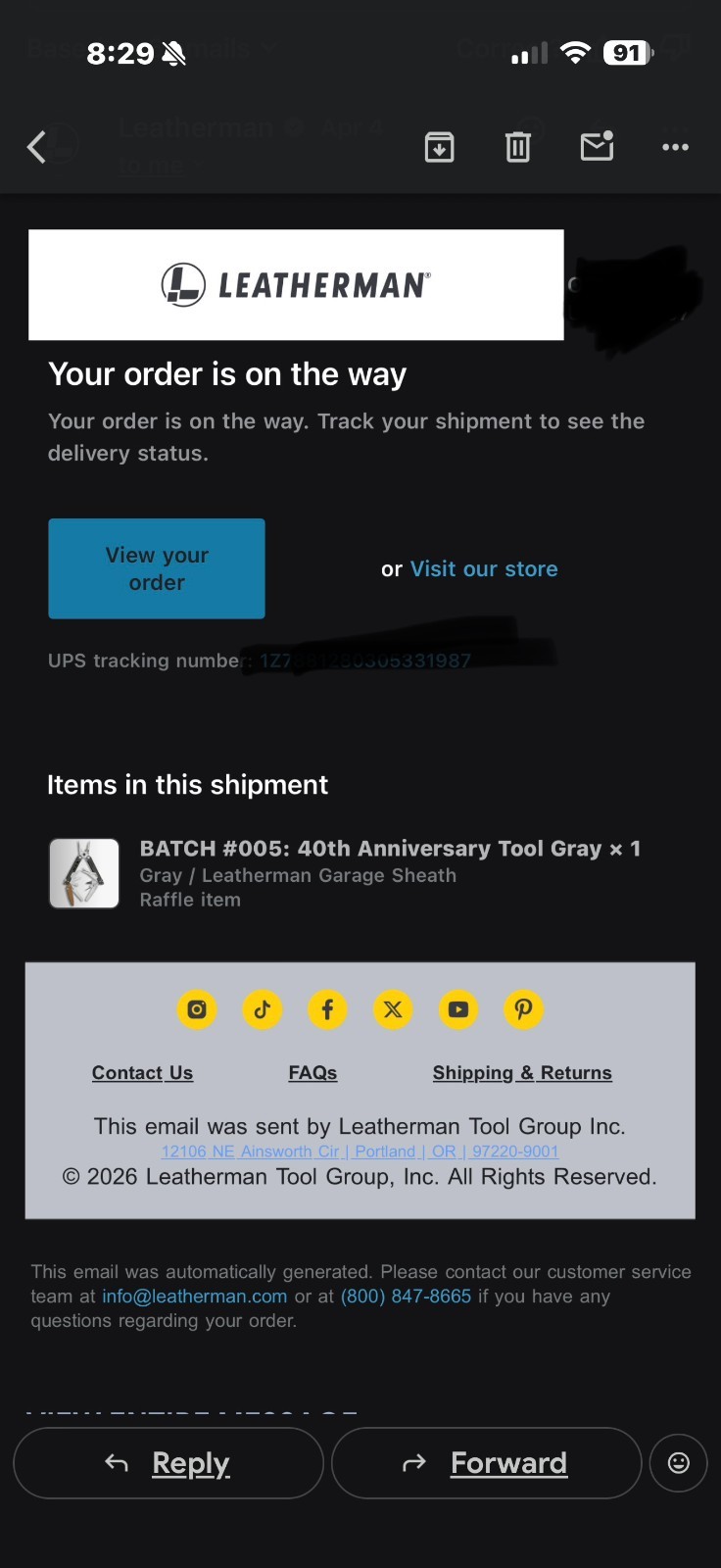 Gray Leatherman Garage Batch #005 40th Anniversary Tool – Brand New