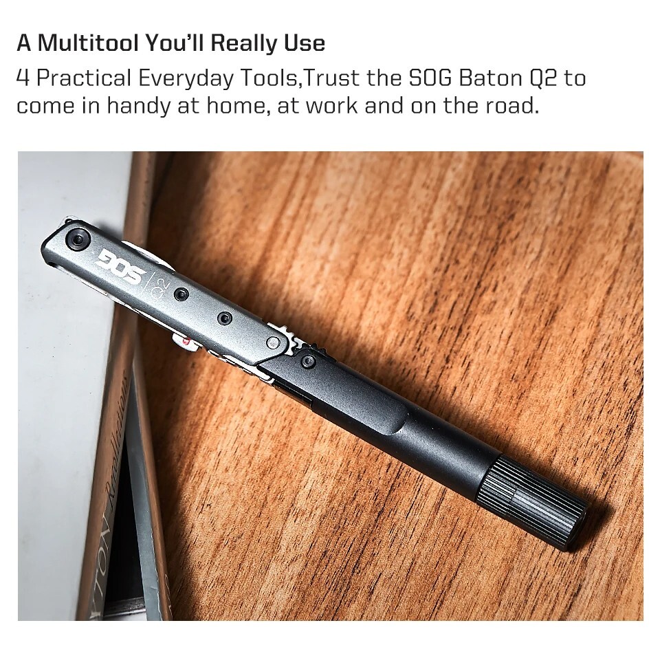 Q2 Mini Multifunctional Pen With Folding Knife LED Flashlight Multi-Tools Pocket