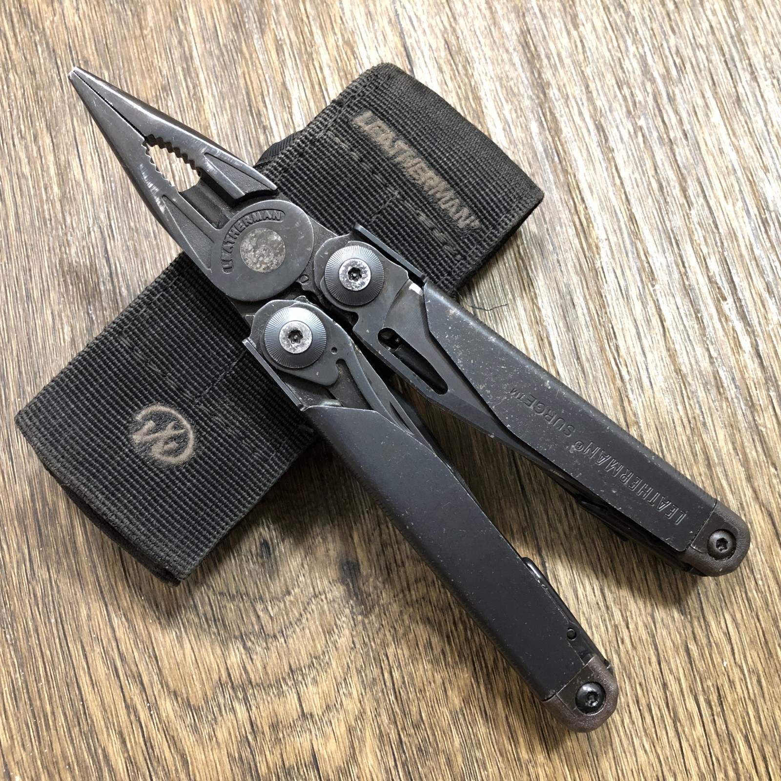 2008 Leatherman USA Surge Black Oxide Folding Multi-Tool Pliers & MOLLE Sheath