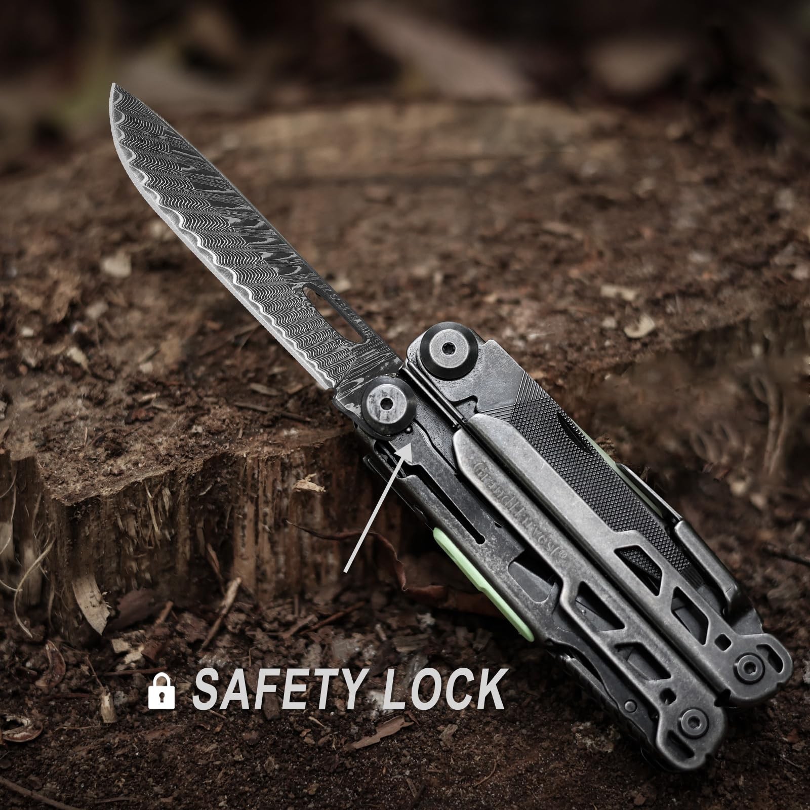 Multitool, 25-in-1 Spring Loaded Pliers Multi Tool, Each Tools with Safety Lo…