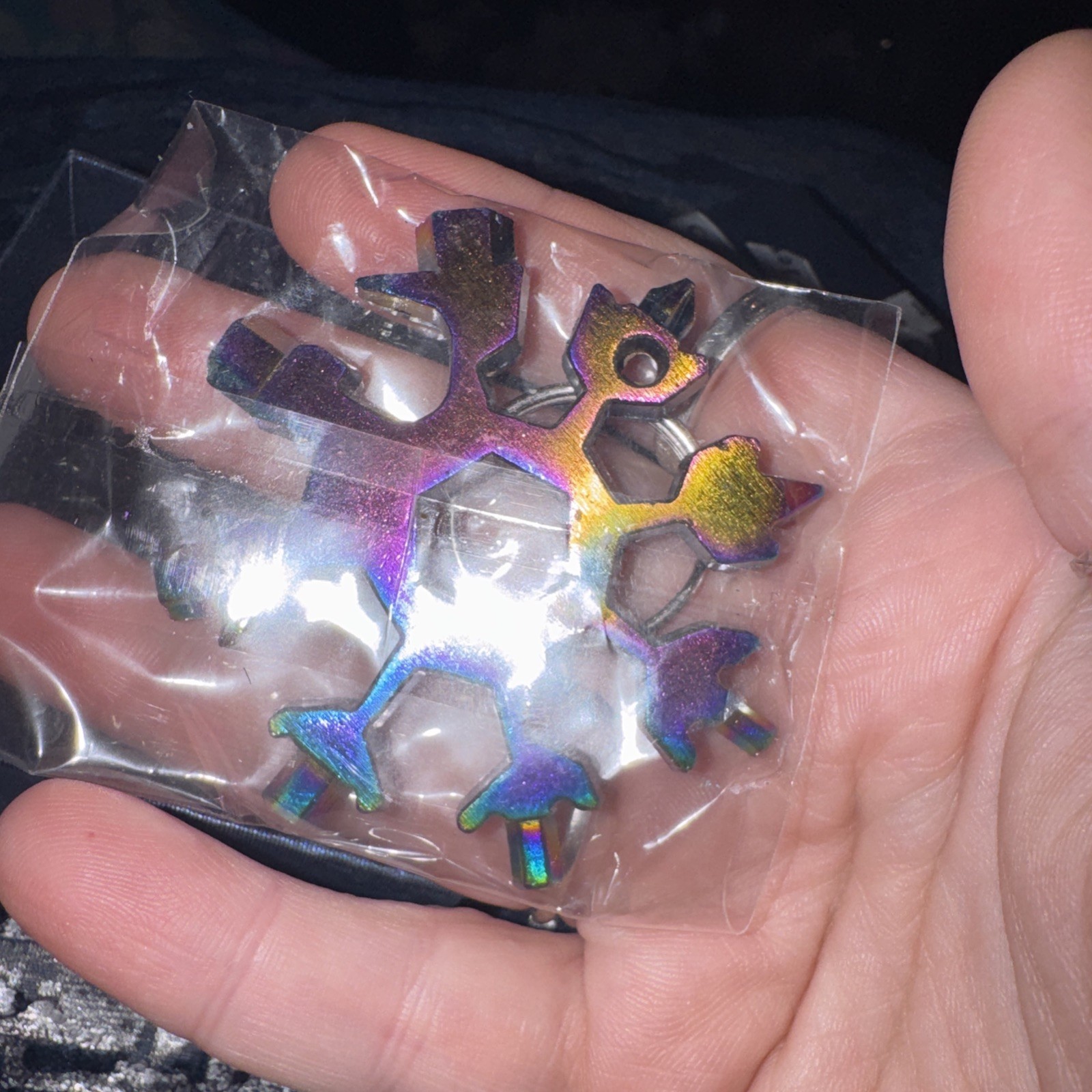 Oil Slick ADVENTURE TOOL 15-In-1 Metric MULTI-TOOL Stainless Steel Snowflake