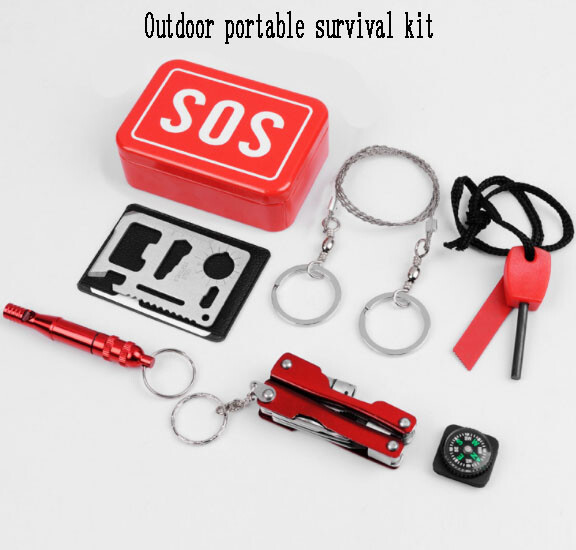 Multi-functional outdoor portable survival camping kit Emergency supplies SOS AU