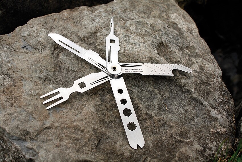 Swiss Advance CRONO N5 Pocket Knife Many Steel Tools From Fish Scaler to Bradawl