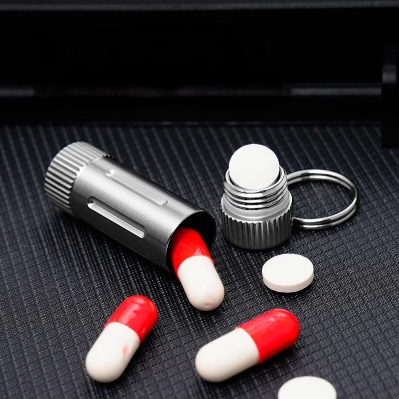 EDC Titanium Waterproof Pill Holder Organizer Container Outdoor Storage Box Case